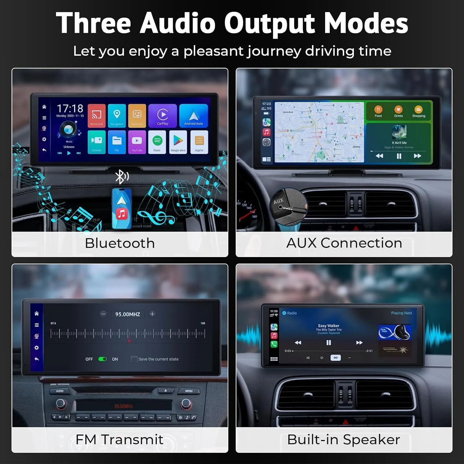 10.26" 4K Dash Cam Car Stereo | For Apple Carplay & Android Auto | GPS Rear Camera