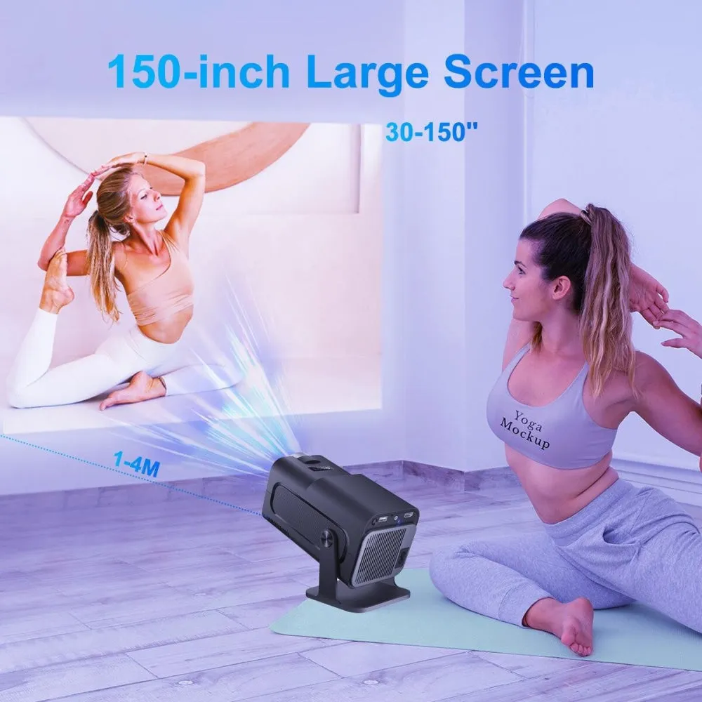 1080P 390 Lumens 4K Android 11 Projector with WiFi 6 and Bluetooth 5.0 | Supports Miracast, Airplay, and DLNA | HY320