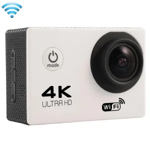 170 Degree Wide Angle WiFi Action Camera with Waterproof Case | Supports 64GB Micro SD | White