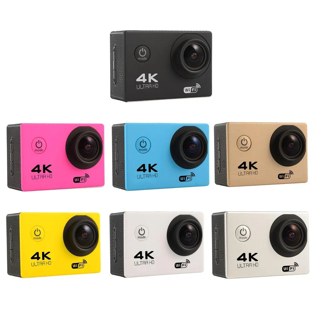 170° Wide Angle WiFi Action Camera | With Waterproof Case | Supports 64GB Micro SD | Magenta