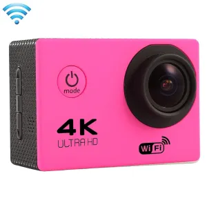 170° Wide Angle WiFi Action Camera | With Waterproof Case | Supports 64GB Micro SD | Magenta