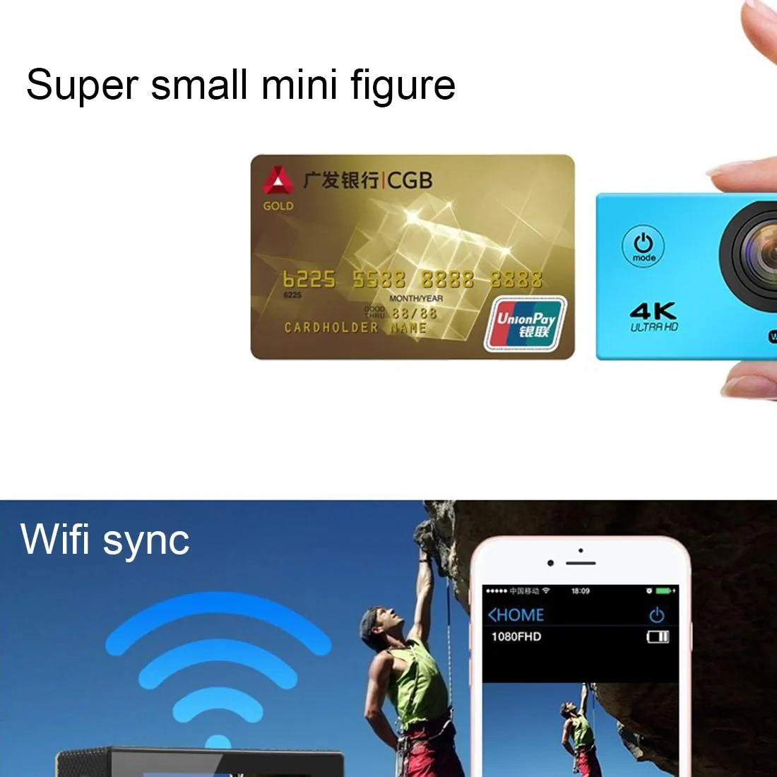 170° Wide Angle WiFi Action Camera | With Waterproof Case | Supports 64GB Micro SD | Magenta