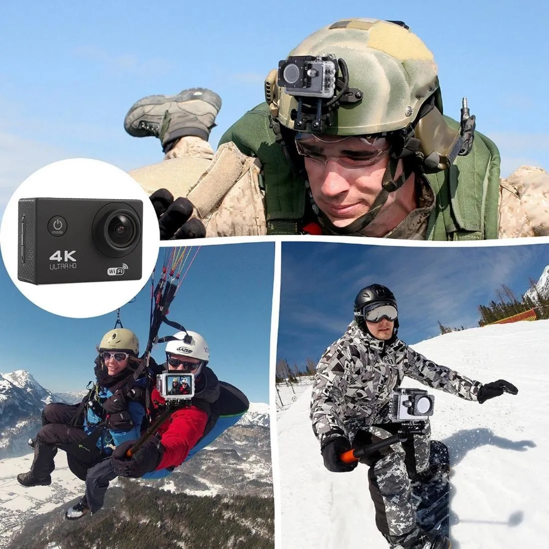 170° Wide Angle WiFi Action Camera | With Waterproof Case | Supports 64GB Micro SD | Magenta
