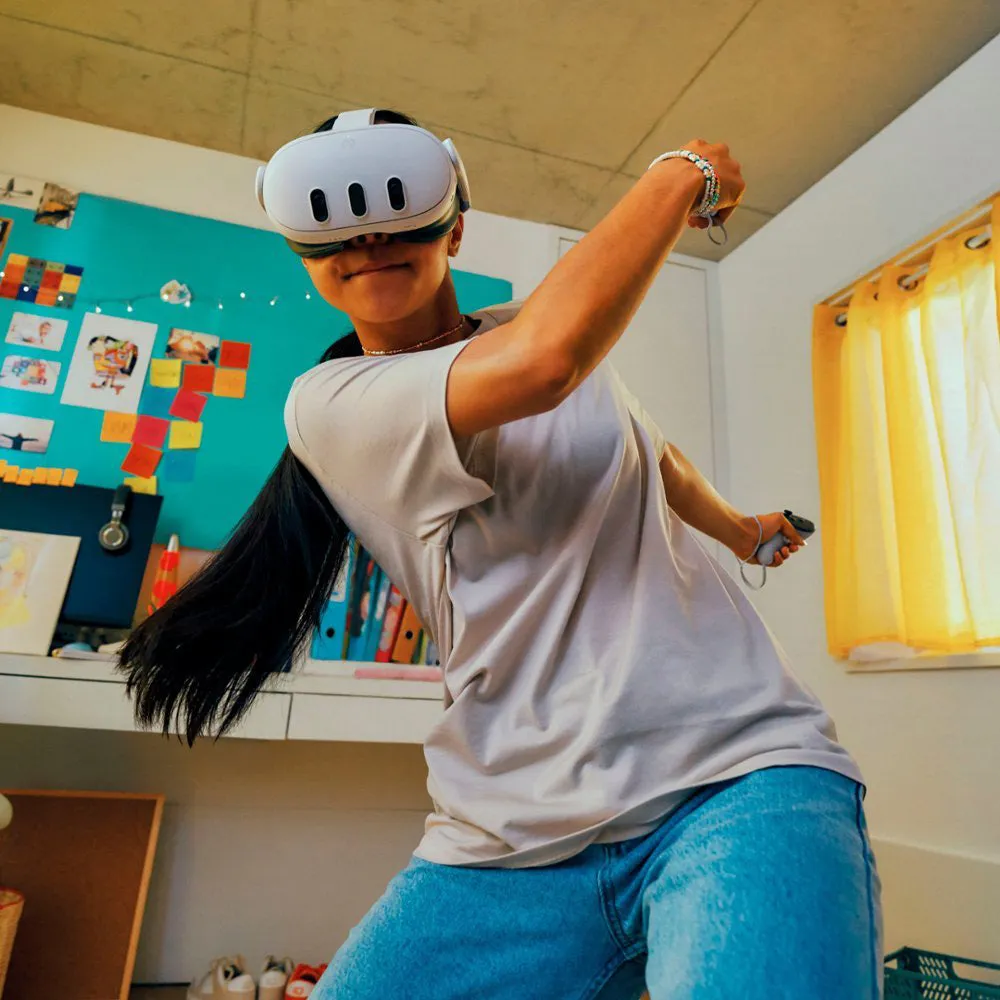 2023 New Meta Quest 3 All-In-One VR Headset 128GB Virtual Reality with Advanced Touch Plus Controllers, 2064 x 2208 up to 120 Hz Refresh Rate LCD, Enhanced Graphics, Slimmer Optics, Mytrix Earphones
