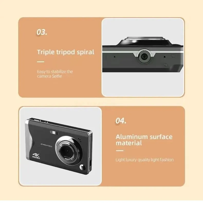 3.0-inch Autofocus 4K HD Digital Camera with HD Screen | Black