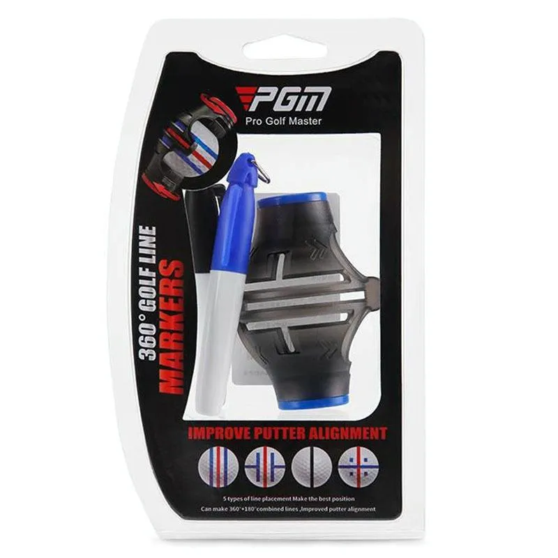 360-Degree Rotatable Golf Ball Scriber | With 2 Pens | Draw Five Lines