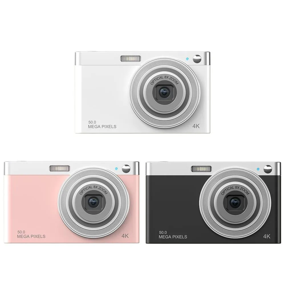 4K 8X Optical Zoom Telescopic Lens Digital Camera | Includes Card Reader & Wiper | Pink