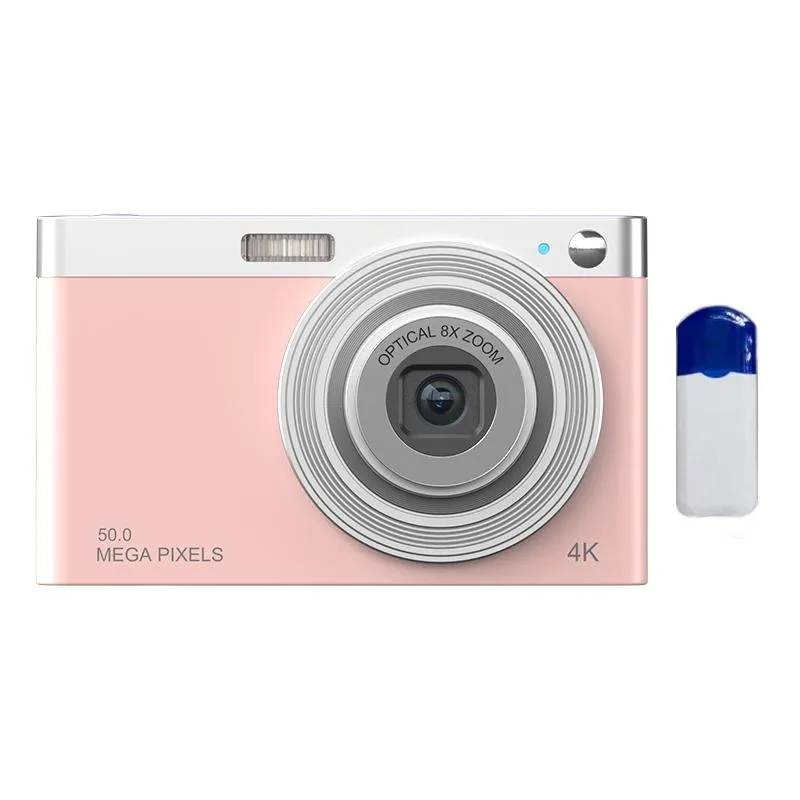 4K 8X Optical Zoom Telescopic Lens Digital Camera | Includes Card Reader & Wiper | Pink