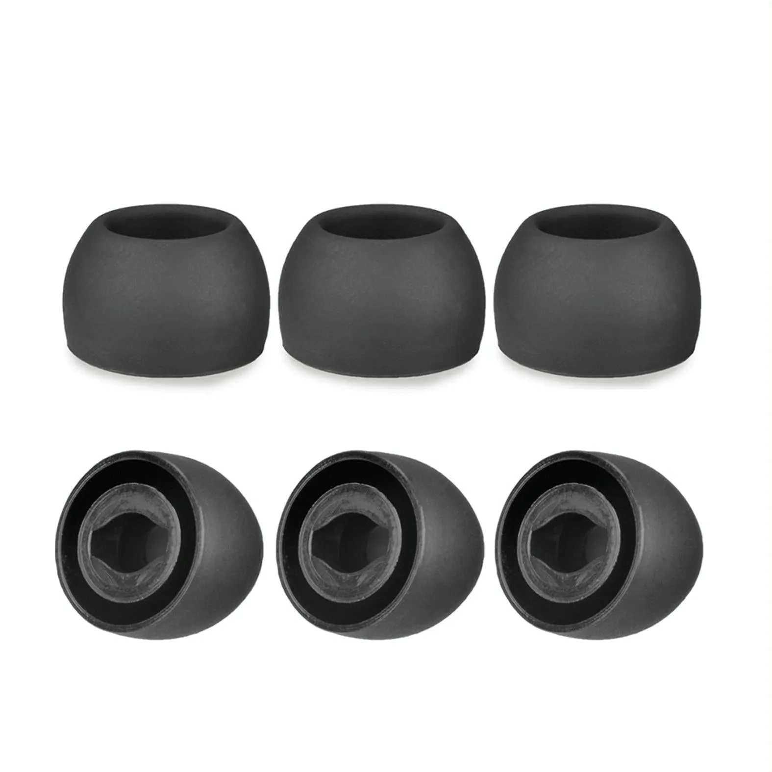 6-Pack Silicone Earplugs For Samsung Galaxy Buds Pro - Black Large
