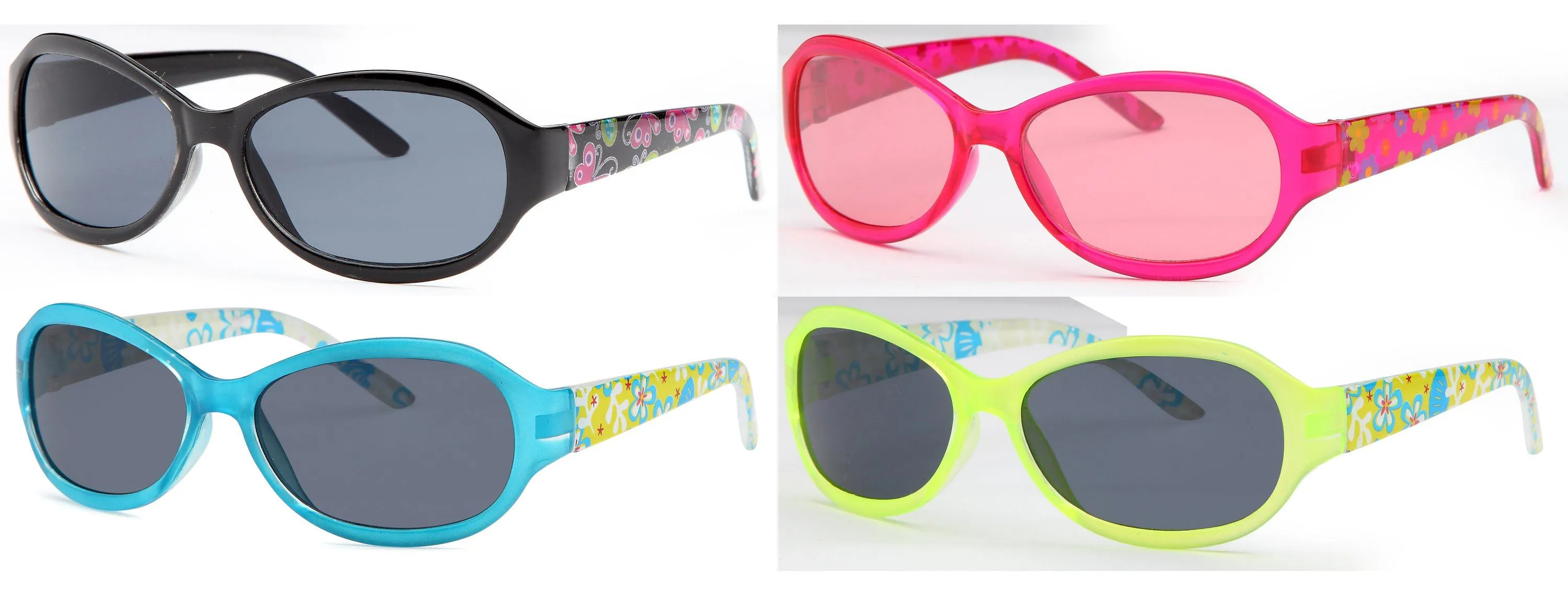 AFONiE Clear Floral Girls Sunglasses - Box of 12