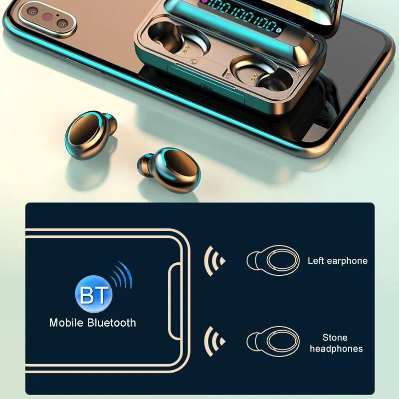 Bluetooth Earphone with Noise Reduction & Breathing Light Hand Strap