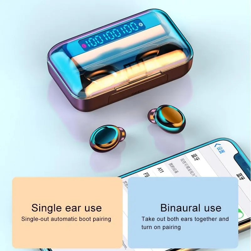 Bluetooth Earphone with Noise Reduction & Breathing Light Hand Strap