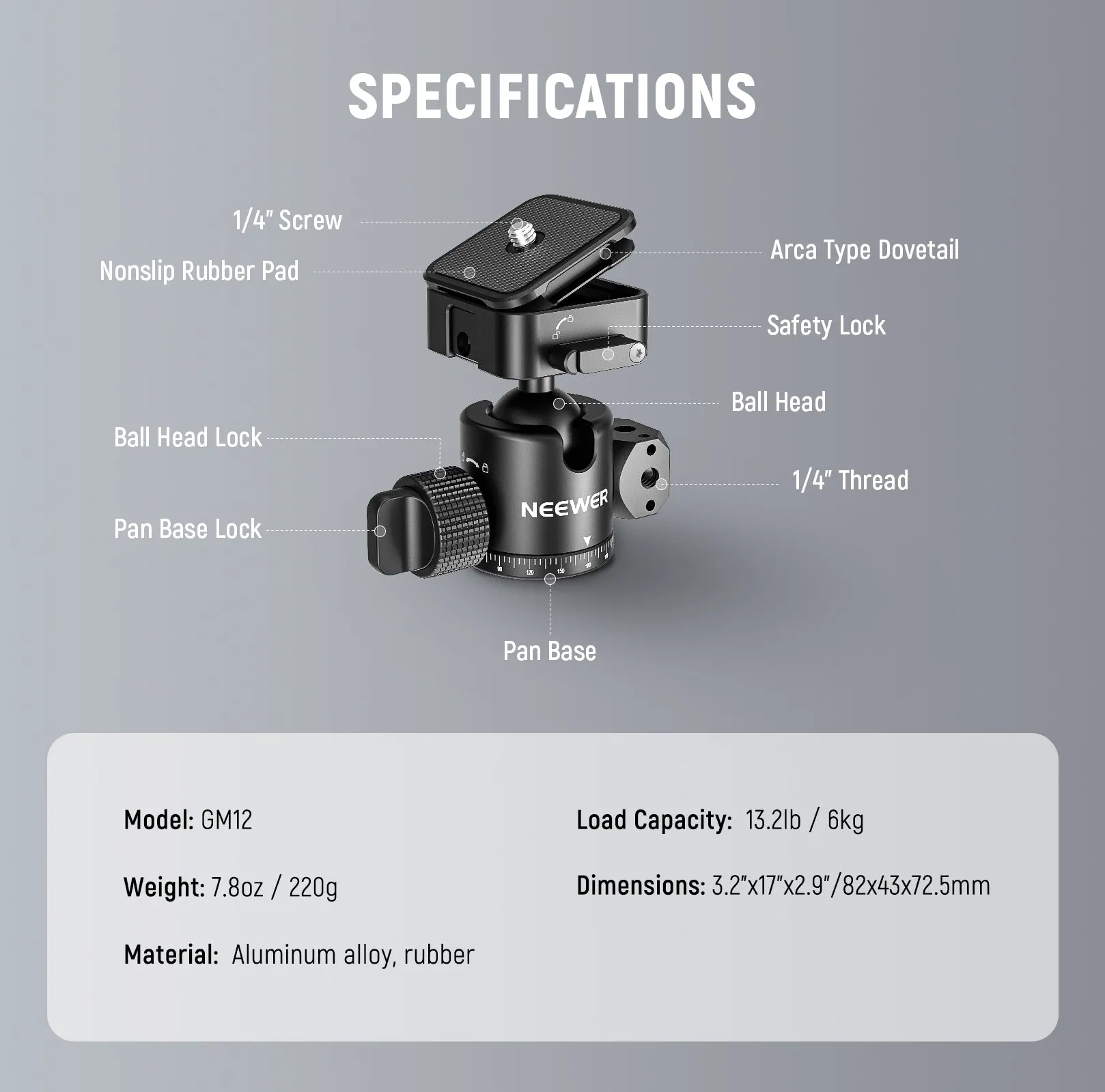 NEEWER GM12 Ball Head