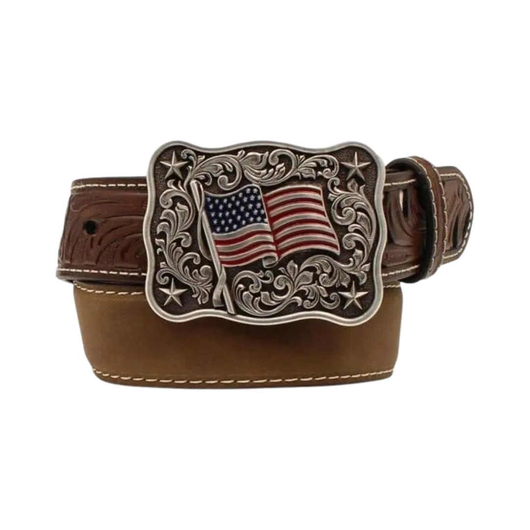 Nocona Children's Leather Medium Brown Flag Belt