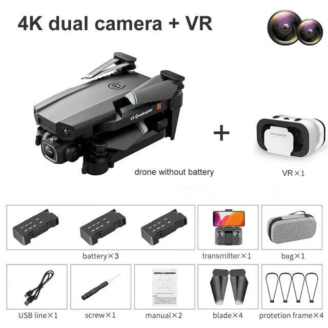 VR Mini Drone 4K HD Profesional Aerial Photography Folding Quadcopter With Dual Cameras