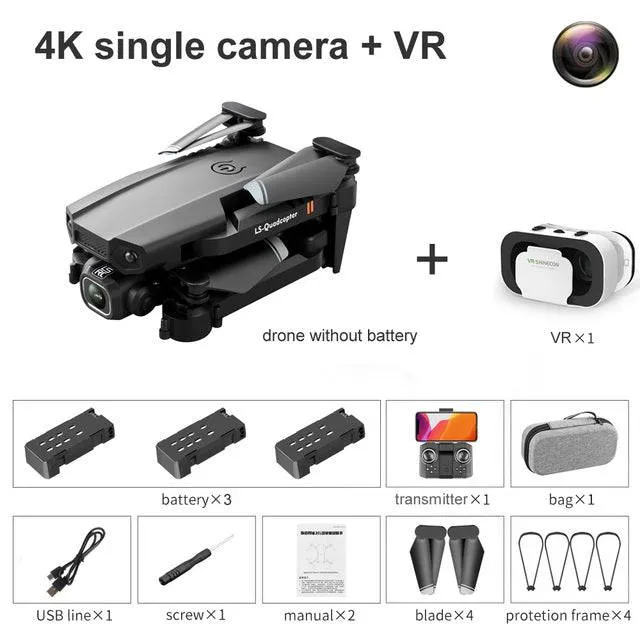 VR Mini Drone 4K HD Profesional Aerial Photography Folding Quadcopter With Dual Cameras