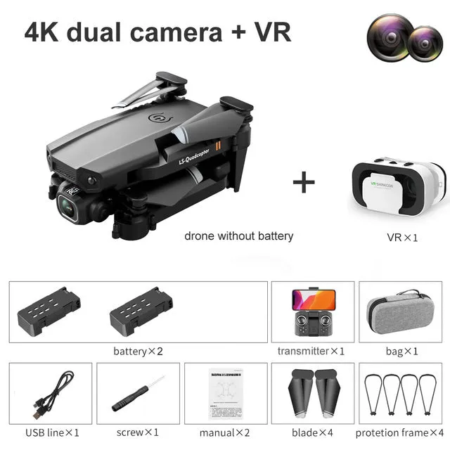 VR Mini Drone 4K HD Profesional Aerial Photography Folding Quadcopter With Dual Cameras
