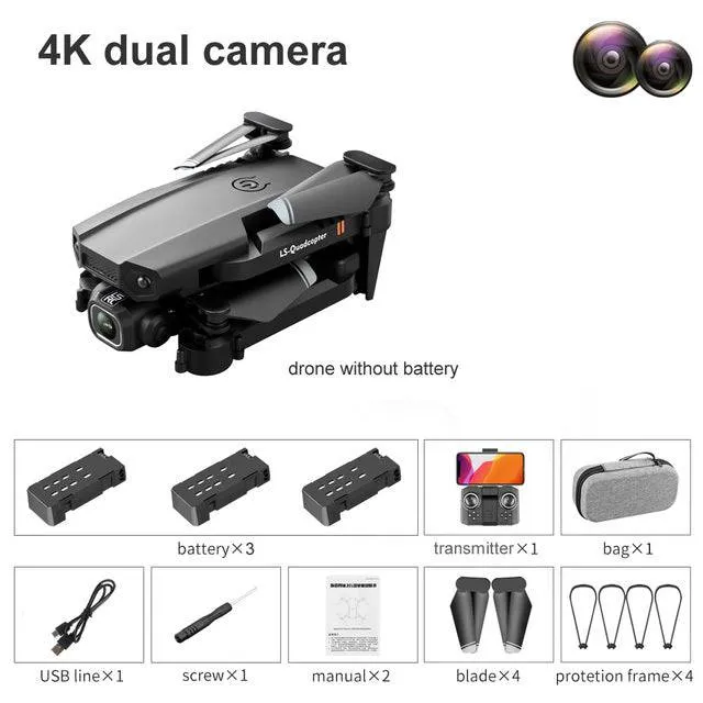 VR Mini Drone 4K HD Profesional Aerial Photography Folding Quadcopter With Dual Cameras