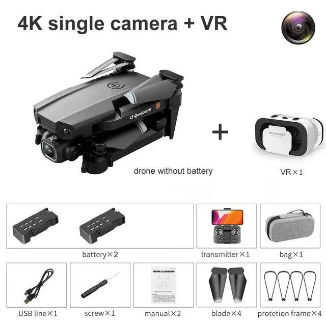 VR Mini Drone 4K HD Profesional Aerial Photography Folding Quadcopter With Dual Cameras